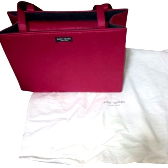 KATE SPADE Red Nylon Tote w/Branded Dust Bag, EUC - Picture 1 of 7